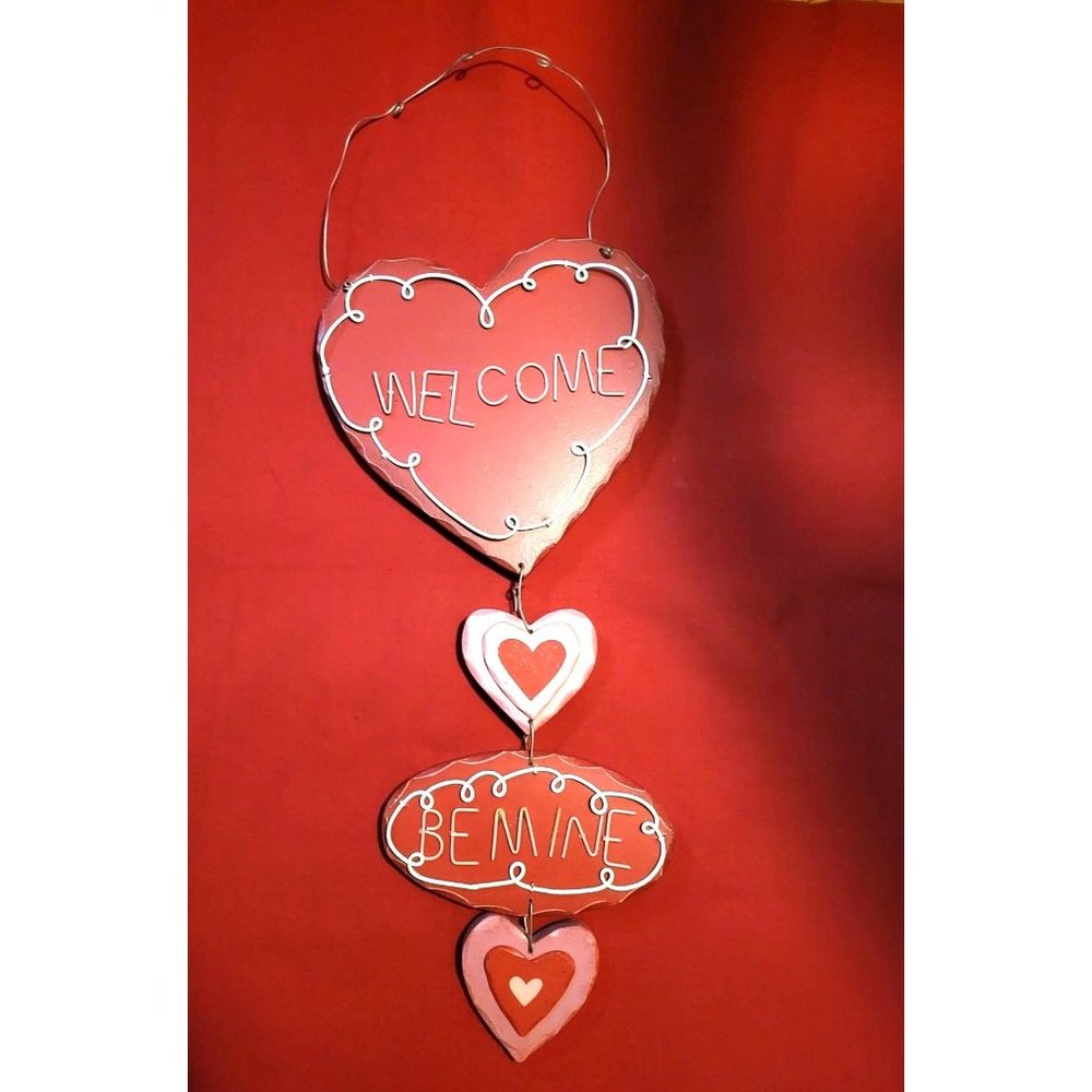 Welcome Be Mine Valentines Proposal Love Wood Sign